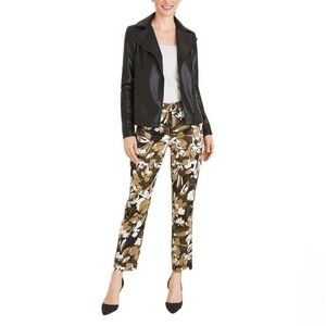 Chico’s Satin Camouflage Ankle Cargo Pants Size 2